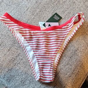 Striped Swim Bottoms in Red and White